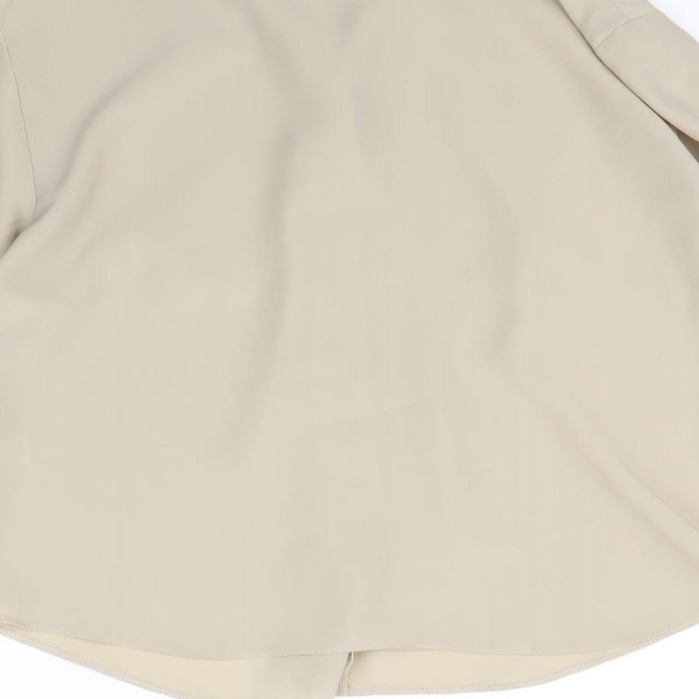 Essentials Womens Beige Basic Button-Up Size 16