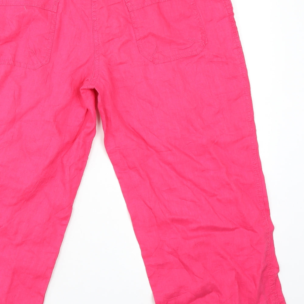 Denim & Co. Womens Pink Chino Trousers Size 12 L20 in
