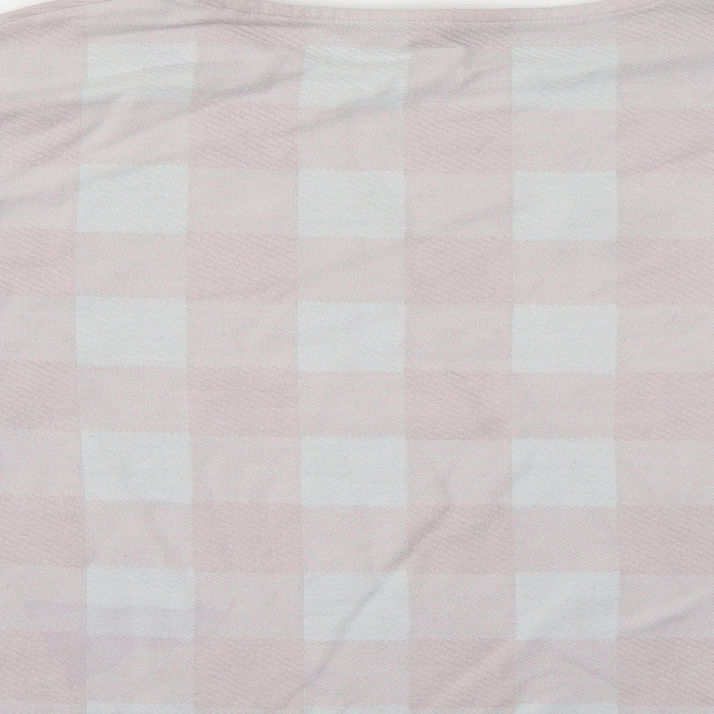 M&S Womens Pink Check Pullover Jumper Size 14