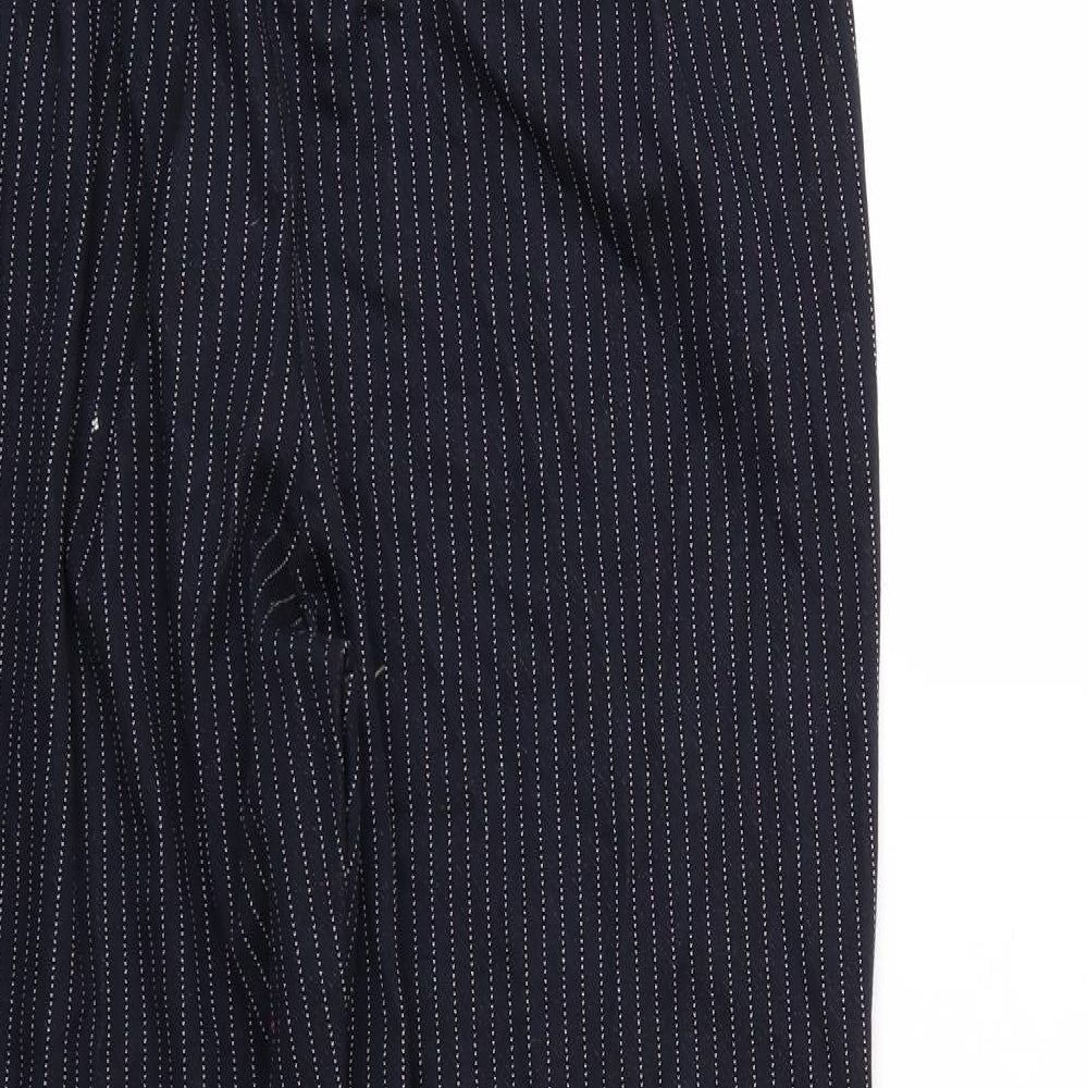 TU Womens Black Striped Trousers Size 12 L27 in