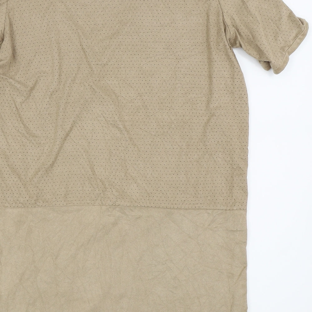 Missguided Womens Beige Basic T-Shirt Size 10