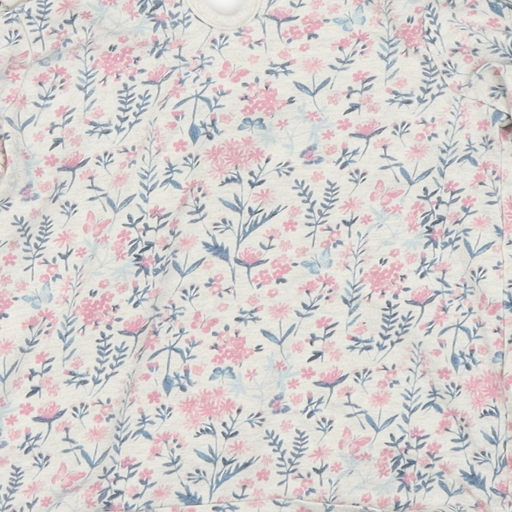 Asda George Girls White Floral Basic T-Shirt Size 12-18 Months