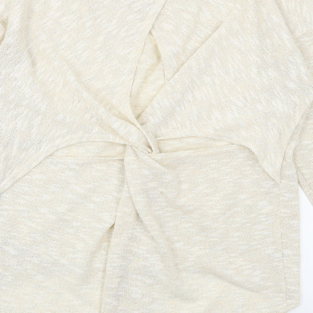 Miss Selfridge Womens Beige Pullover Jumper Size 12 - Cut out back