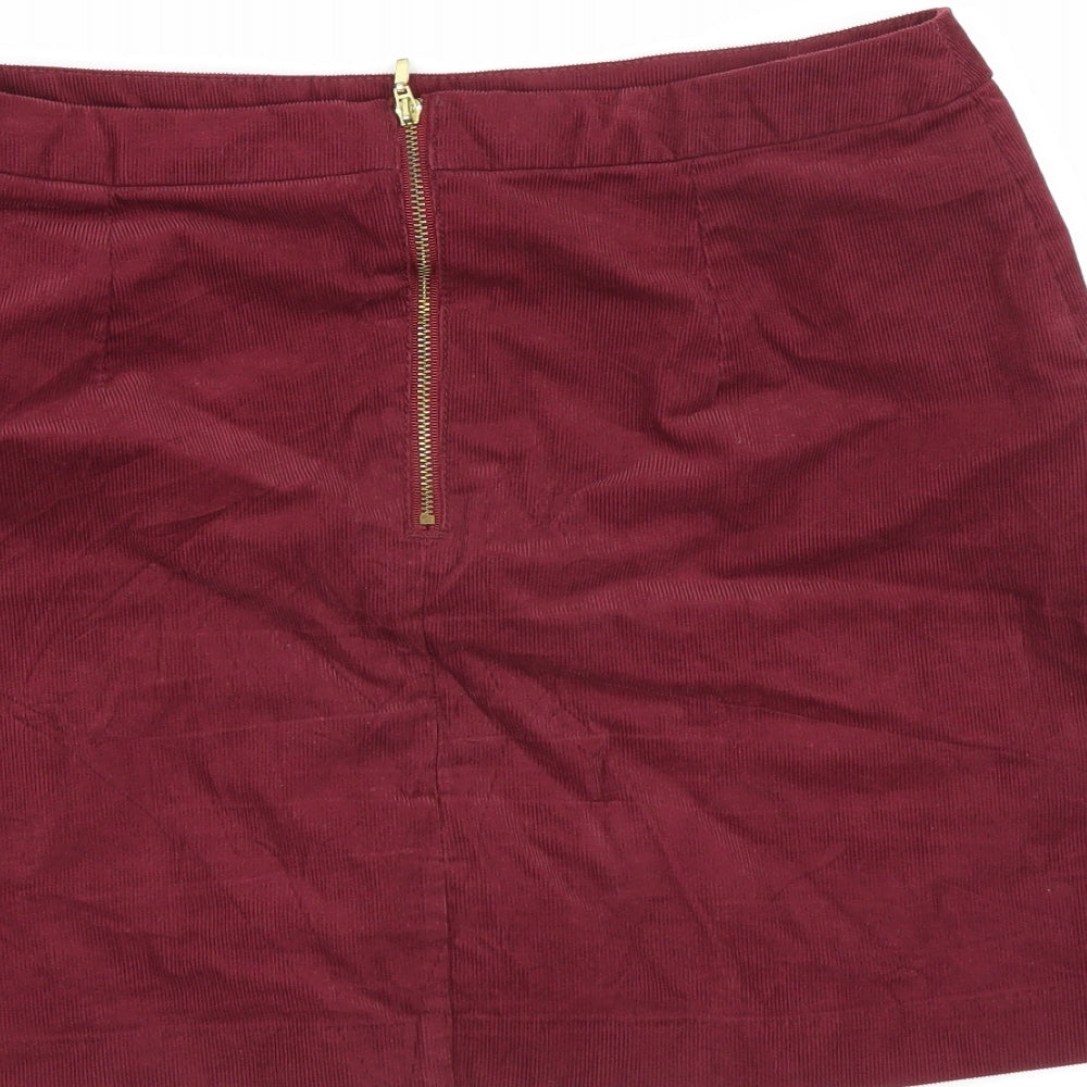 H&M Womens Purple Corduroy A-Line Skirt Size 12
