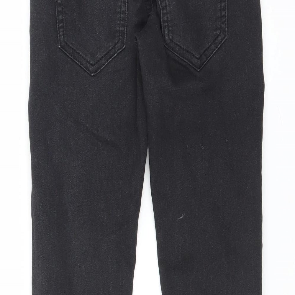 Blue Zoo Girls Black Denim Skinny Jeans Size 7 Years - tie side leg detail