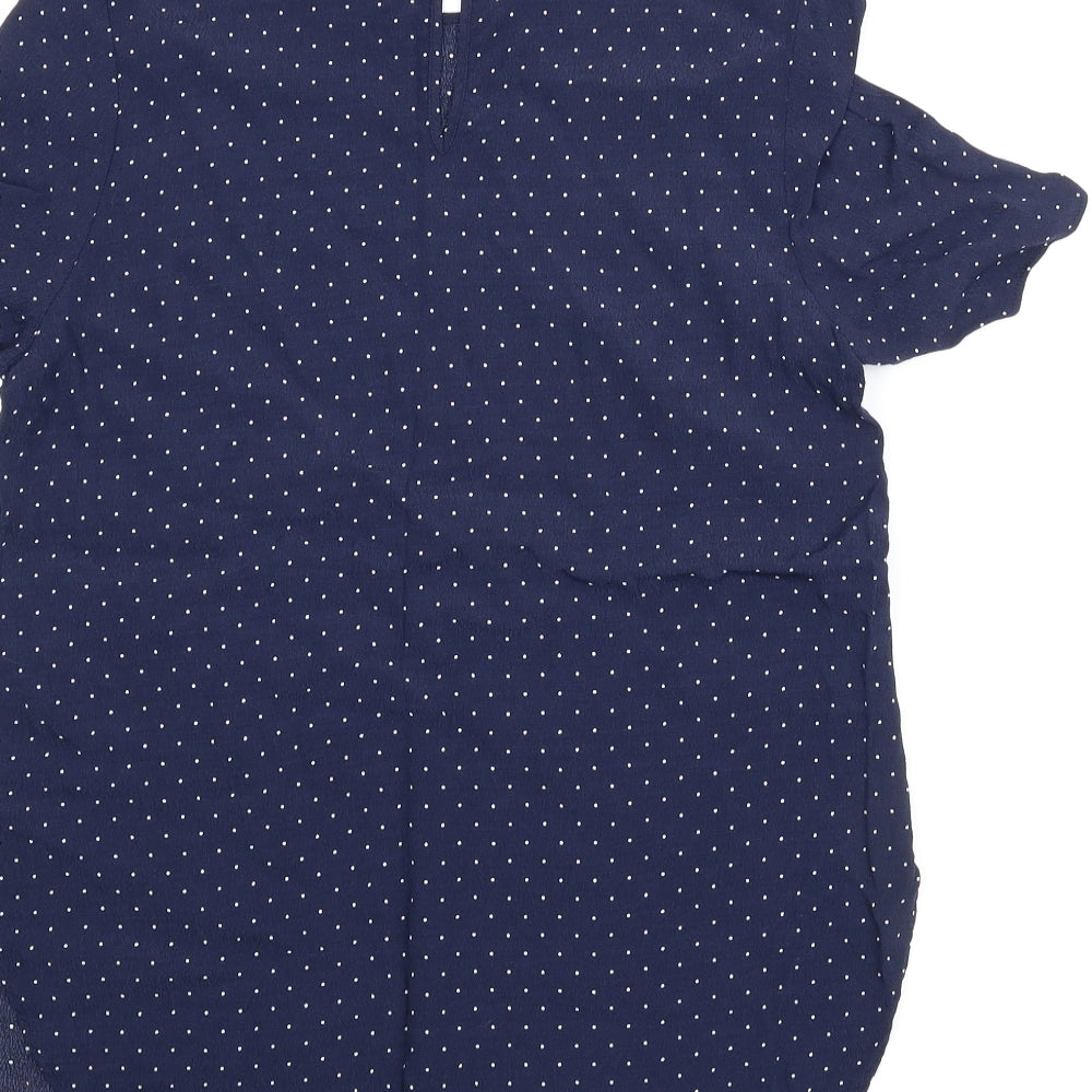 H&M Womens Blue Basic Blouse Size 8 - Dotted