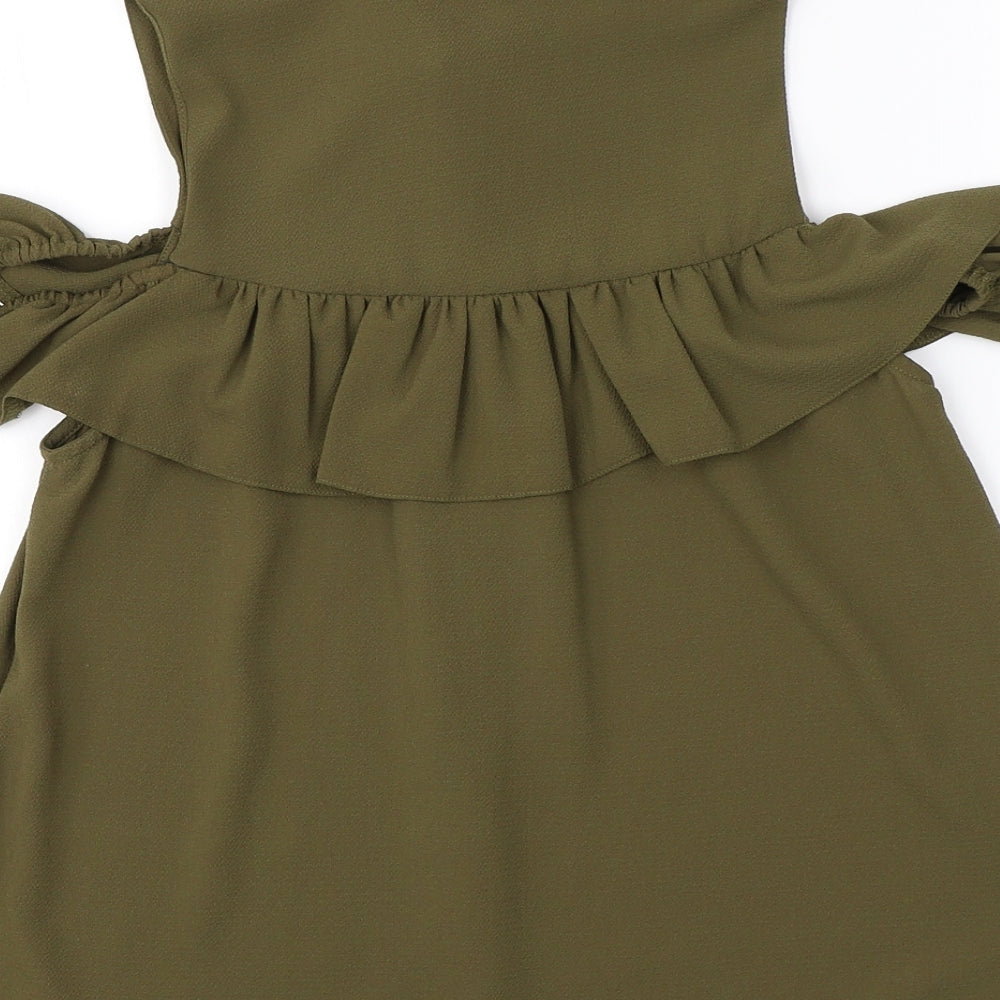 New Look Womens Green Basic Blouse Size 8