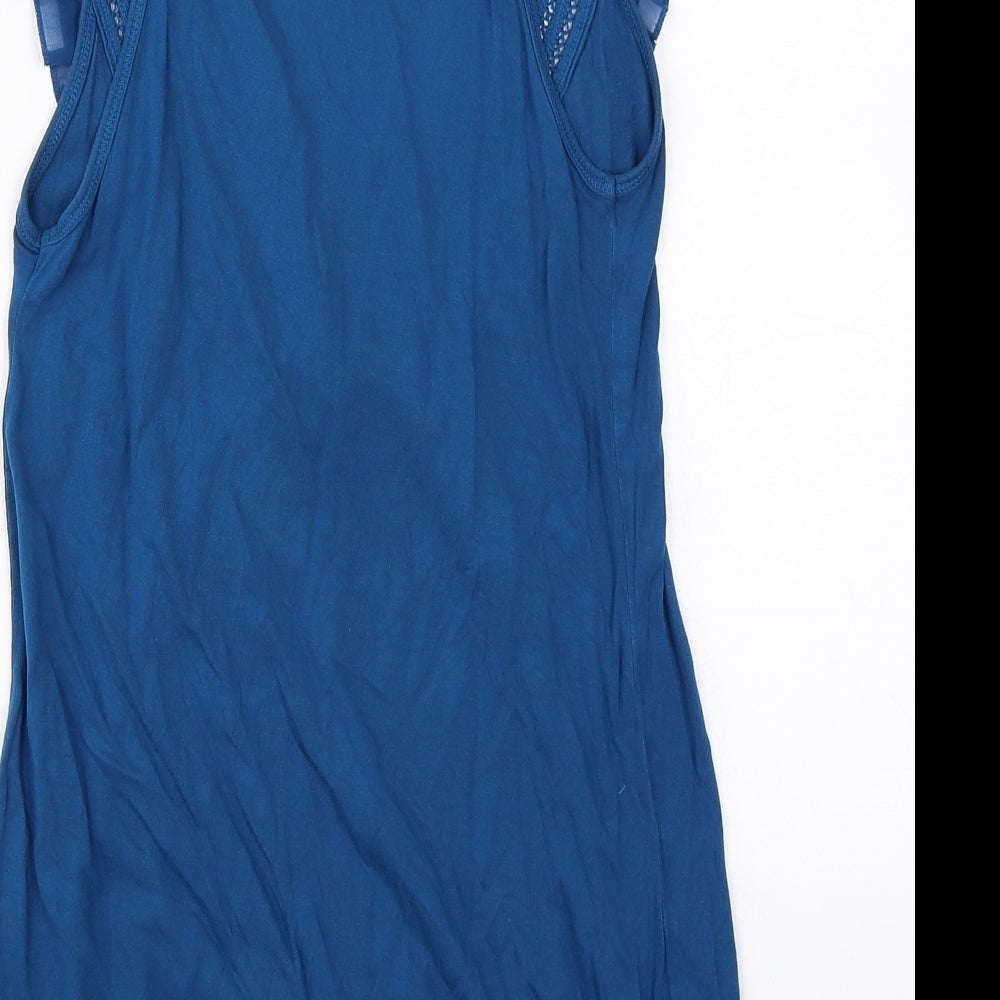 Miss Selfridge Womens Blue Basic Blouse Size 8