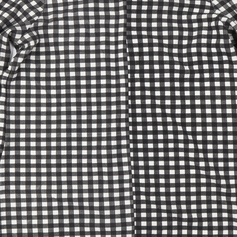 PRETTYLITTLETHING Womens Black Check Cardigan Jumper Size 6