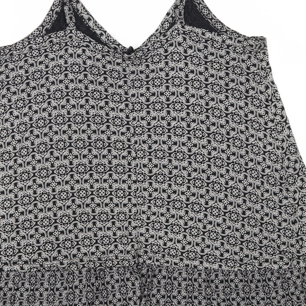 Arcadia Womens Grey Geometric Basic Tank Size 16