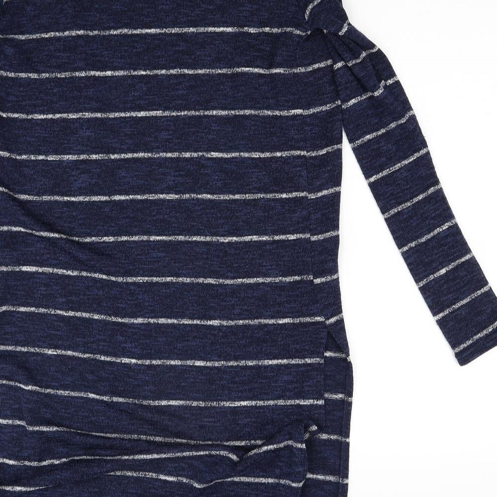 Kylie Girls Blue Striped Knit Cardigan Jumper Size 11-12 Years