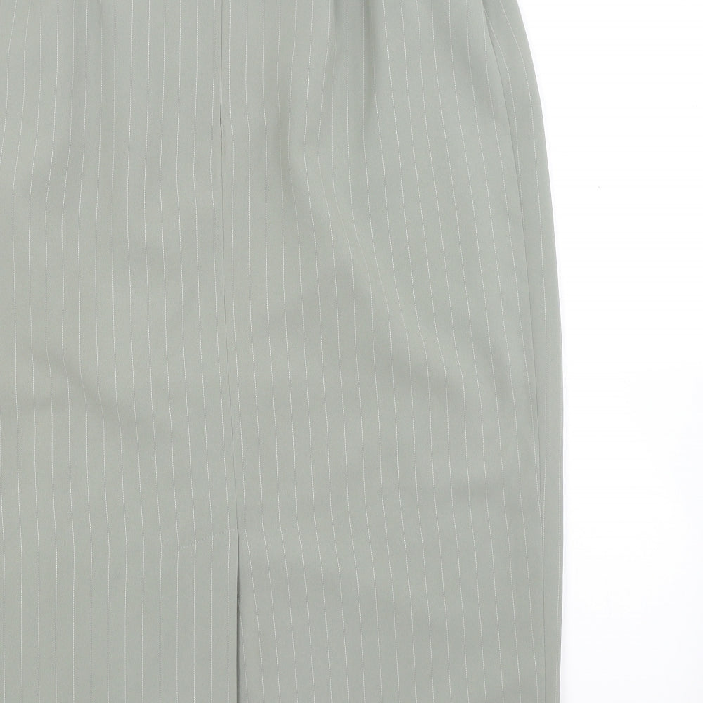 Country Casuals Womens Green Striped A-Line Skirt Size 14