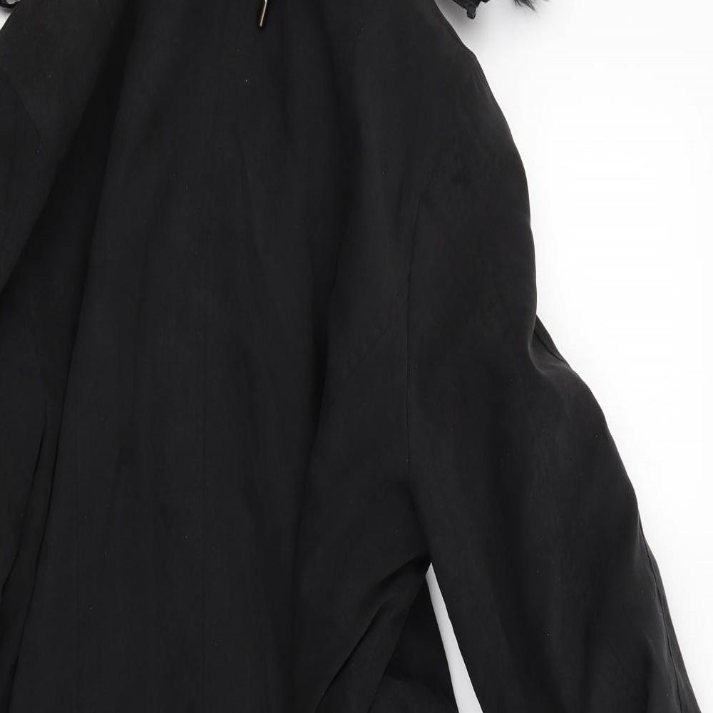 Anna Rose Womens Black Overcoat Coat Size M