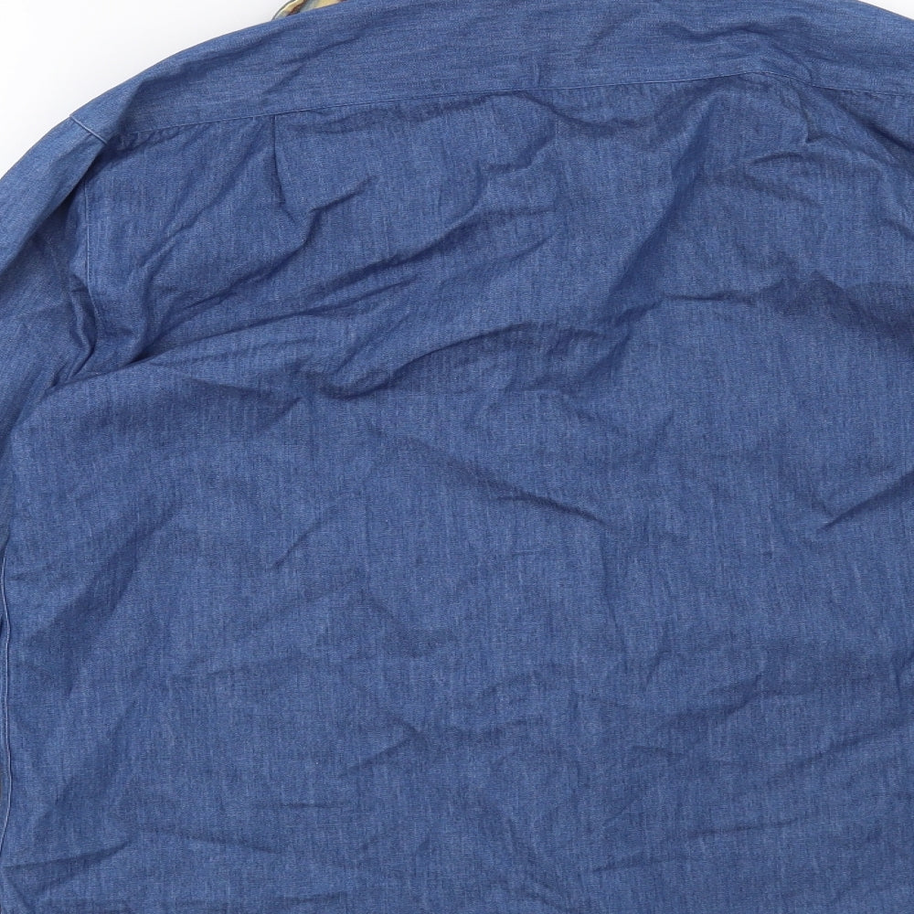 Preworn Mens Blue Button-Up Size S