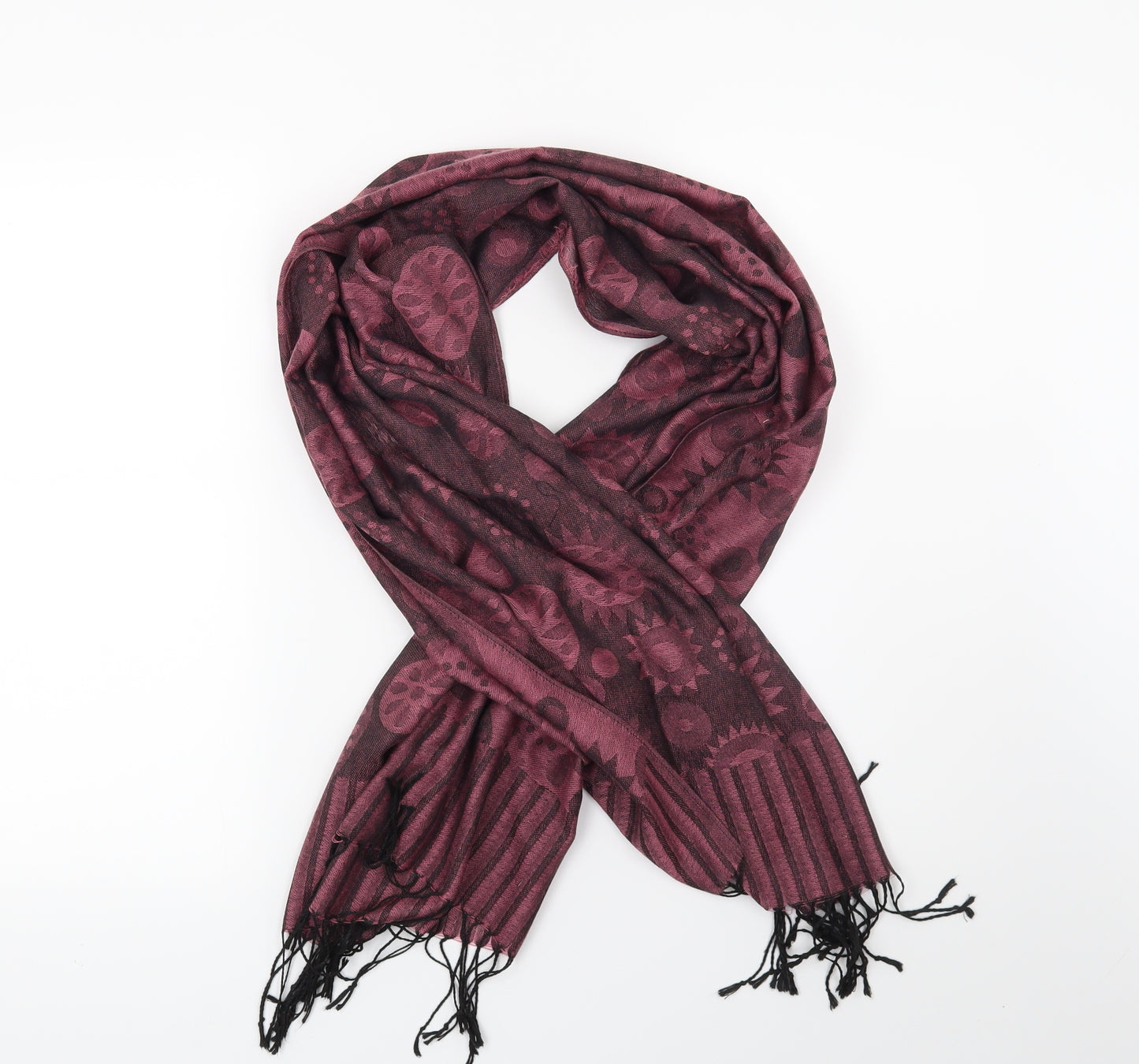 Preworn Womens Pink Geometric Scarf