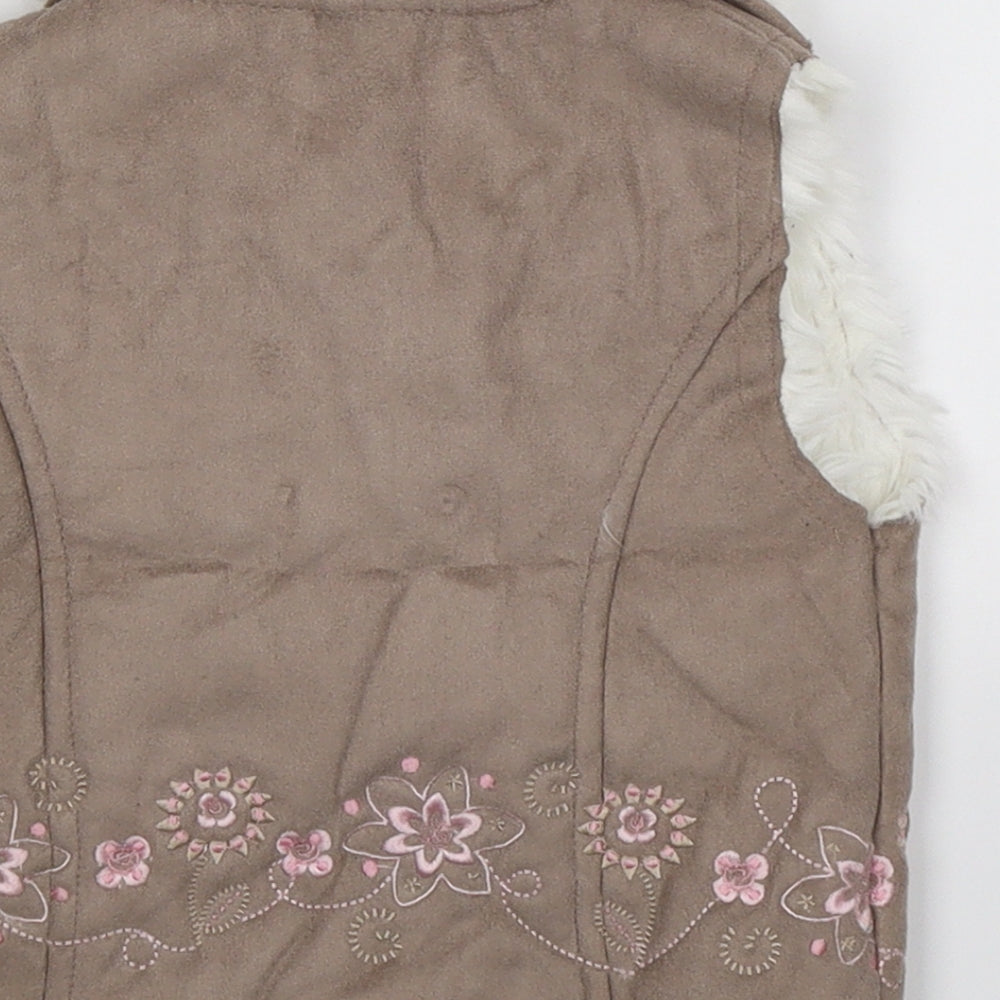 Adams Baby Grey Floral Gilet Jacket Size 9-12 Months - Faux Leather