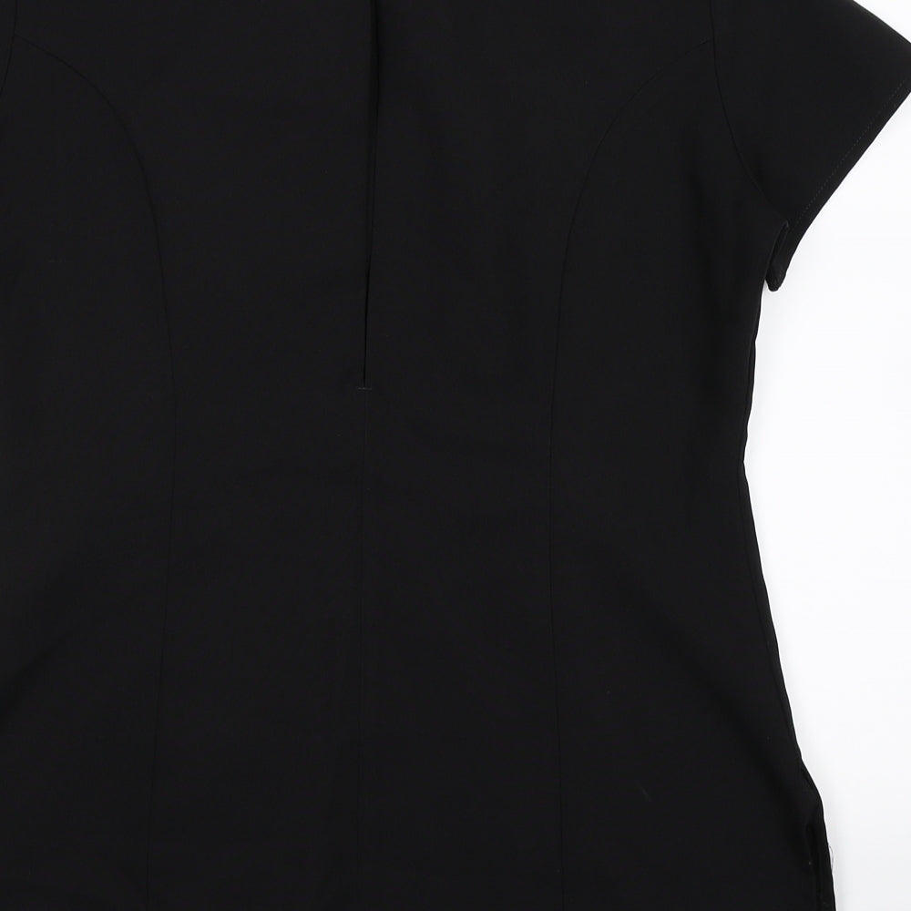 Simon Jersey Womens Black Jacket Blazer Size 12