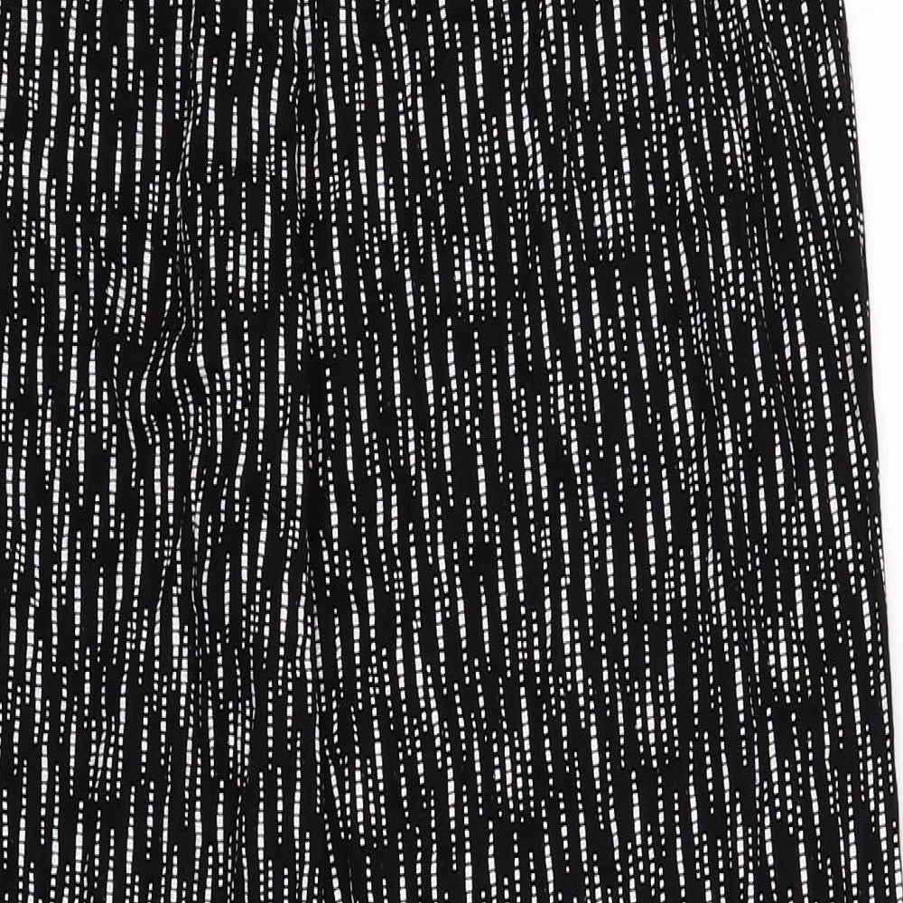 Preworn Womens Black Striped Trousers Size 2XL L27 in