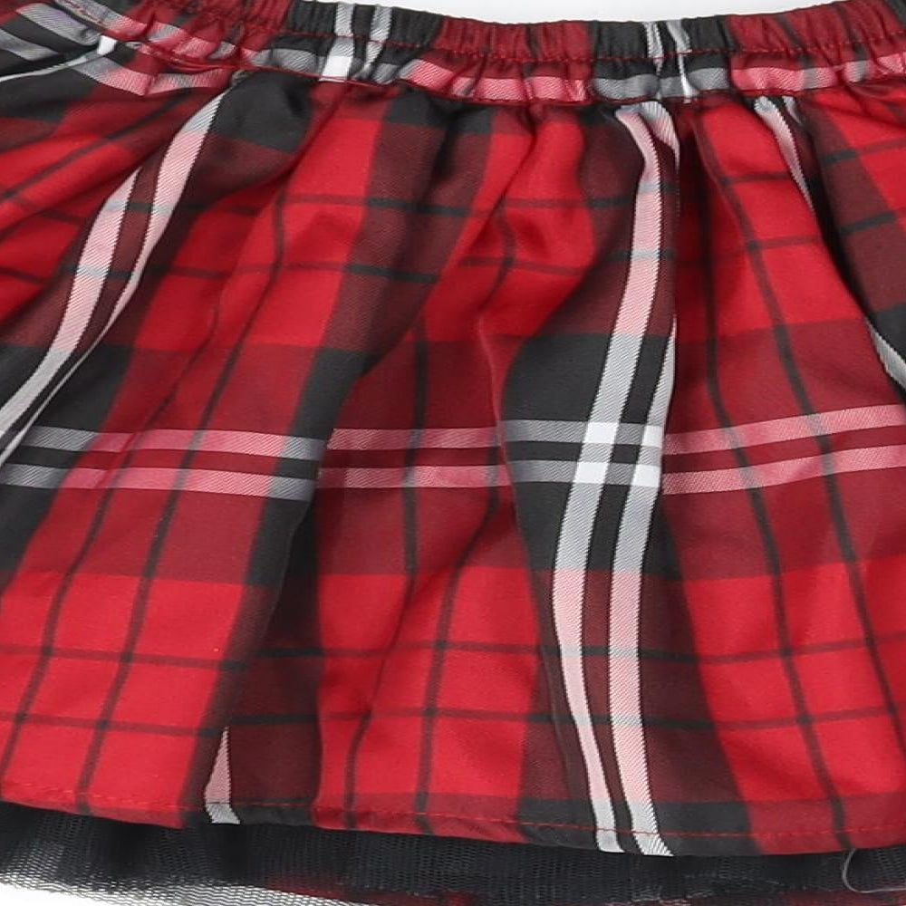 Ladybird Girls Red Plaid Skater Skirt Size 2-3 Years