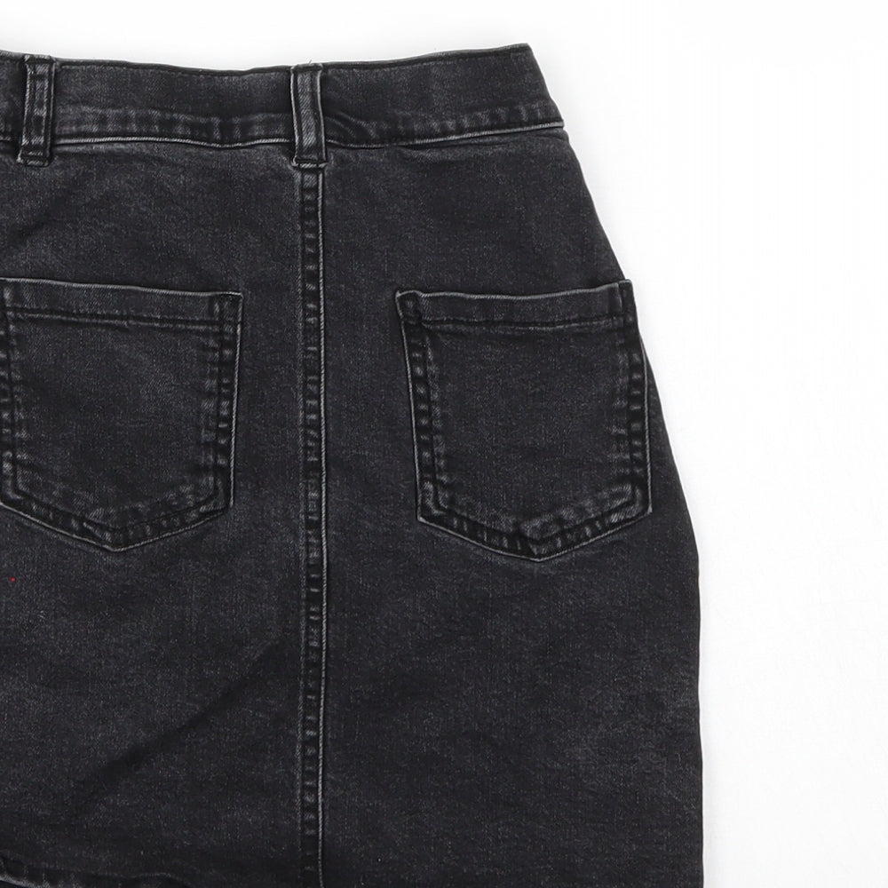 Nutmeg Girls Black Denim A-Line Skirt Size 10-11 Years