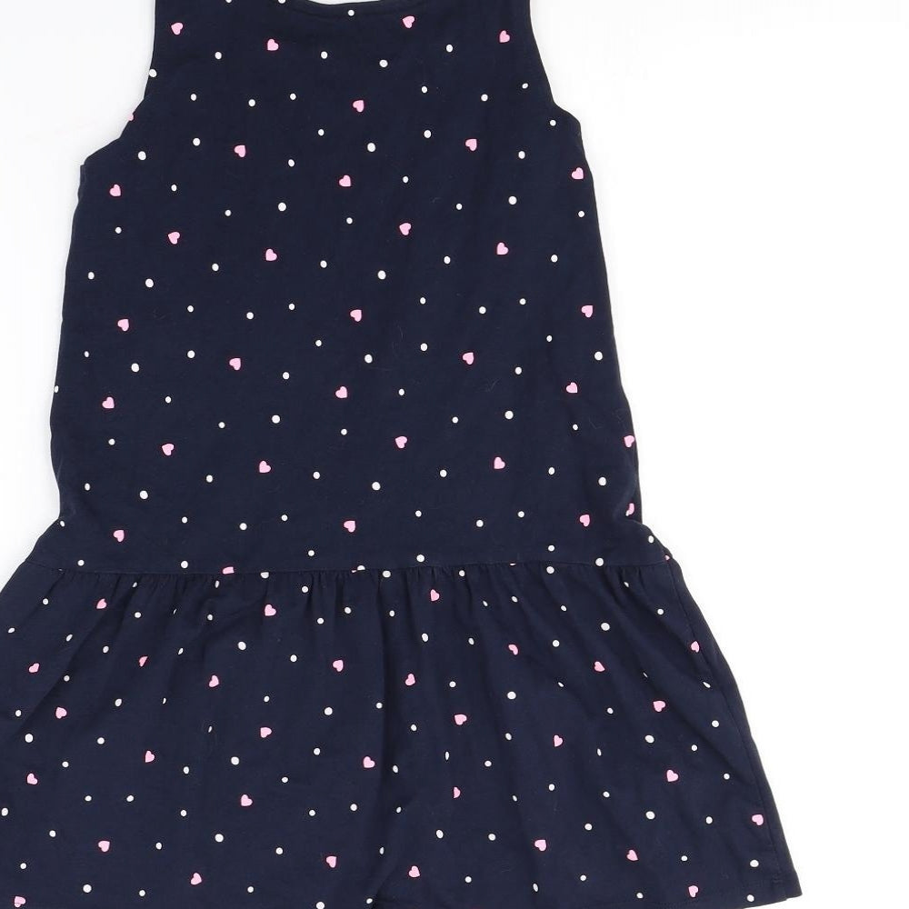 H&M Girls Blue Polka Dot Fit & Flare Size 8 Years
