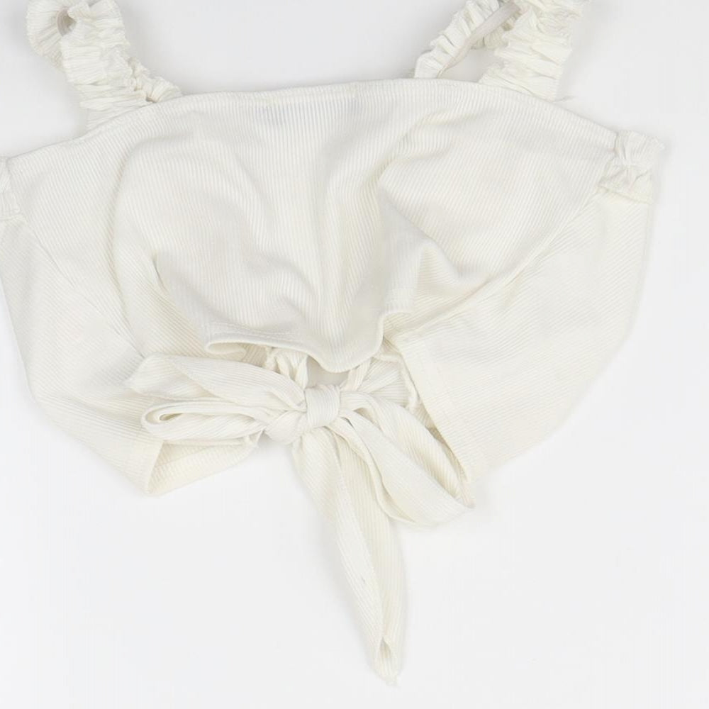 pretty little Thing Womens Ivory Basic Tank Size 8