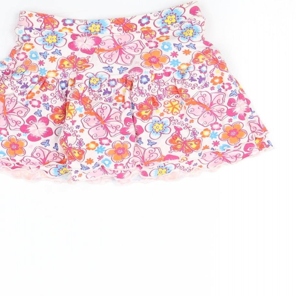 Preworn Girls White Floral Mini Skirt Size 6 Years
