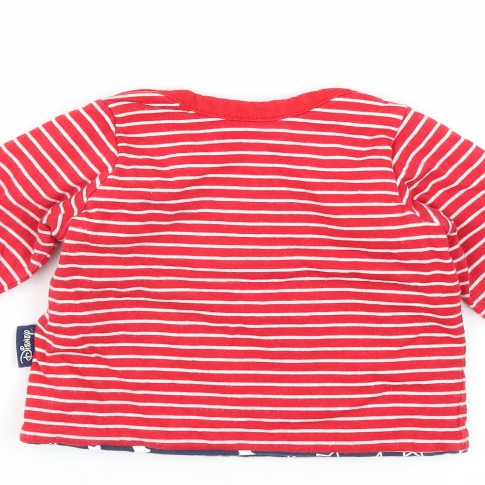 Disney Baby Red Striped Pullover Jumper Size 3-6 Months - mickey mouse sweatshirt