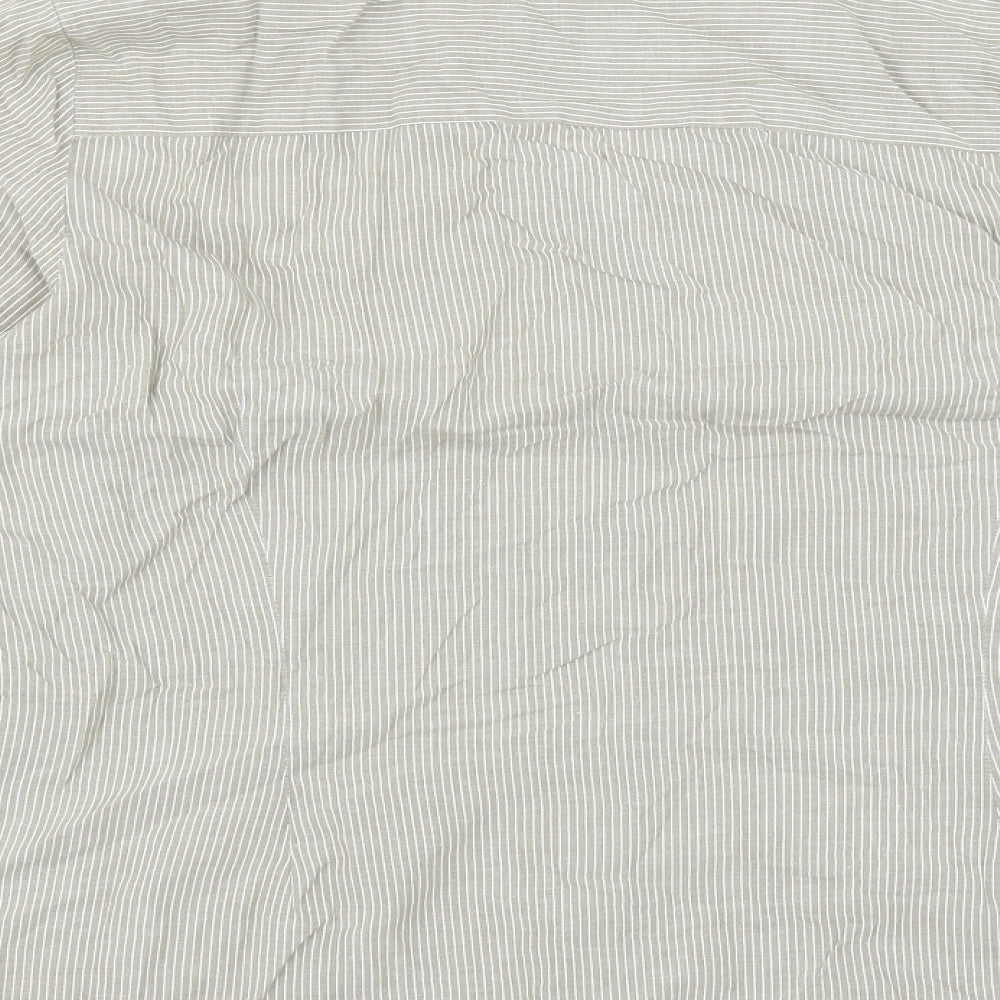 BM Womens Beige Striped Basic Blouse Size 16