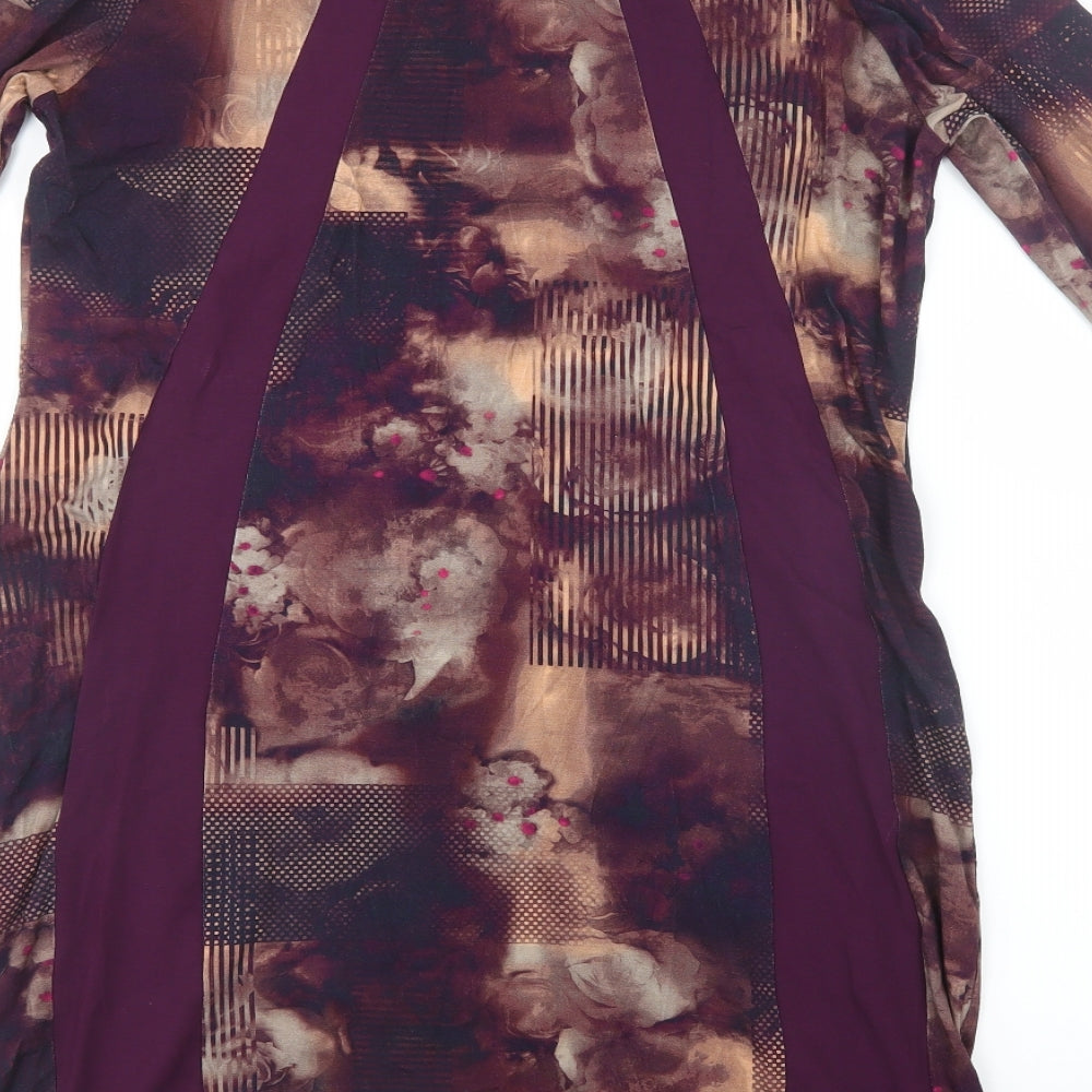 Yest Womens Purple Geometric T-Shirt Dress Size 10