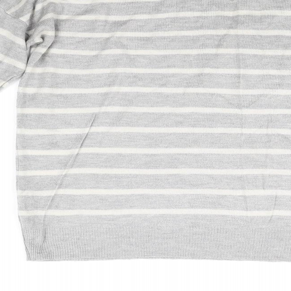 Atmosphere Womens Grey Striped Pullover Jumper Size 14