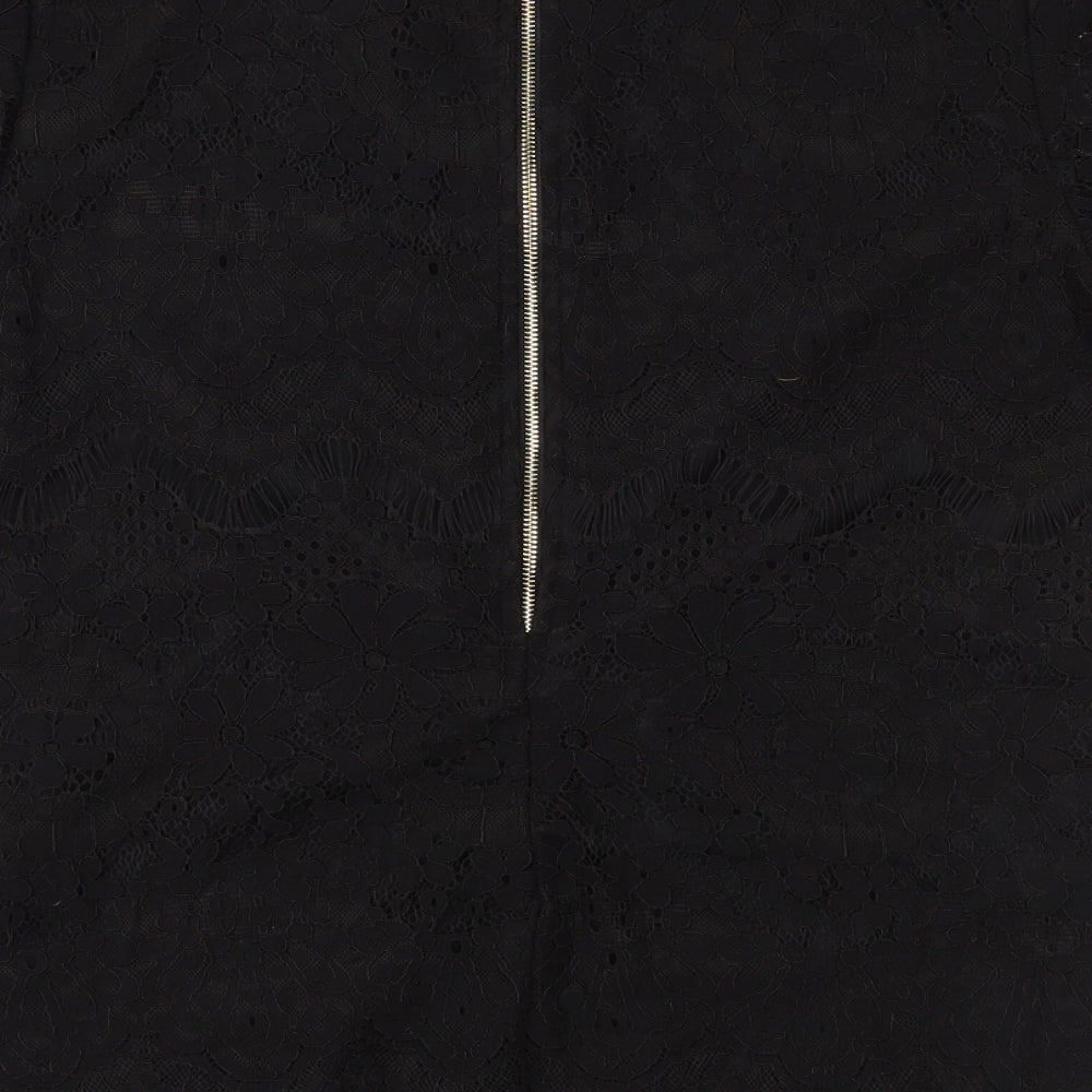 Mela Loves London Womens Black Lace Basic Blouse Size 10