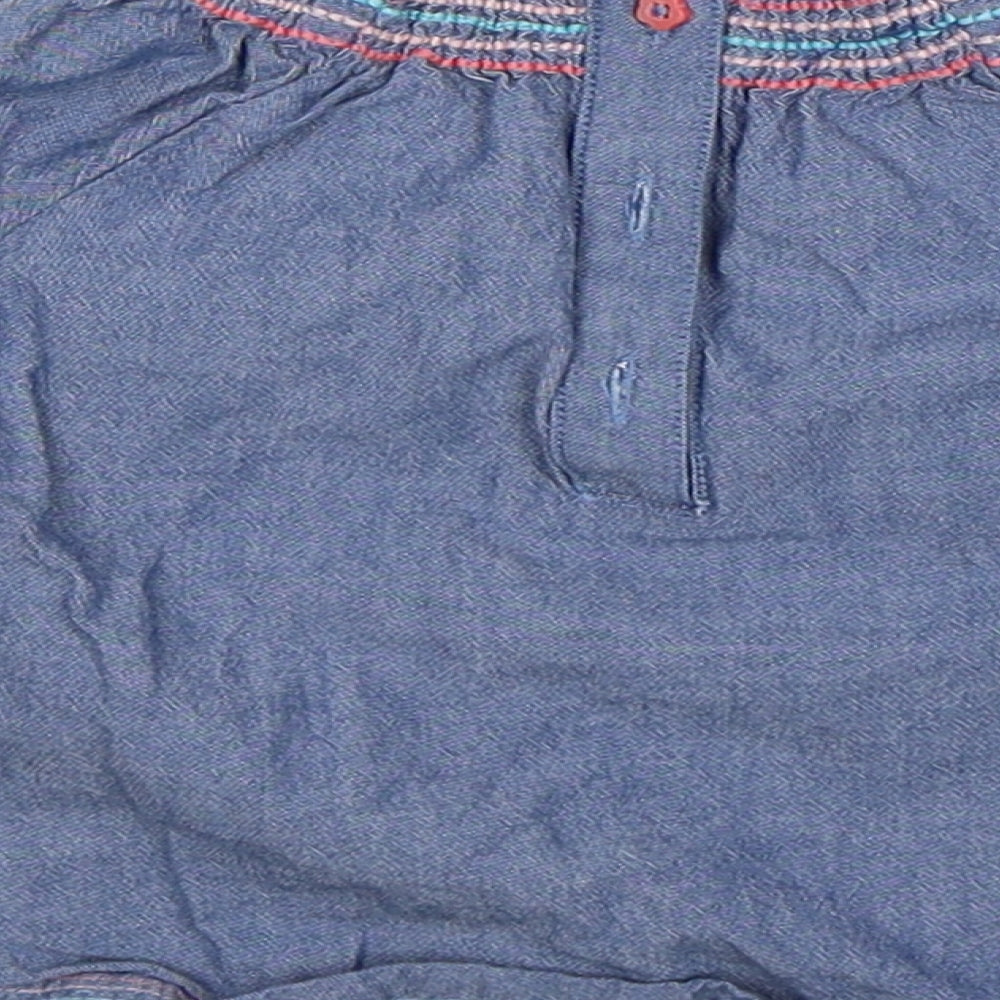 F&F Girls Blue Denim Shirt Dress Size 6-9 Months