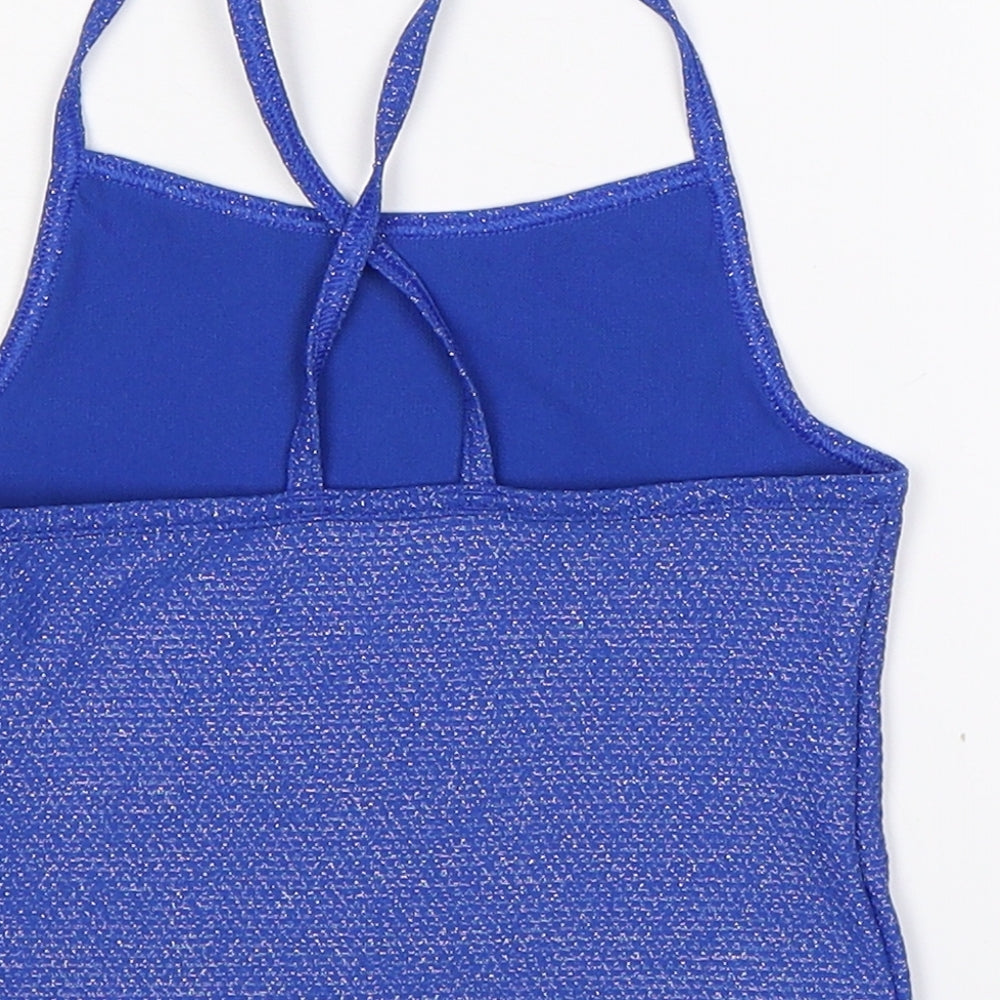Marks and Spencer Girls Blue Basic Tank Size 7-8 Years