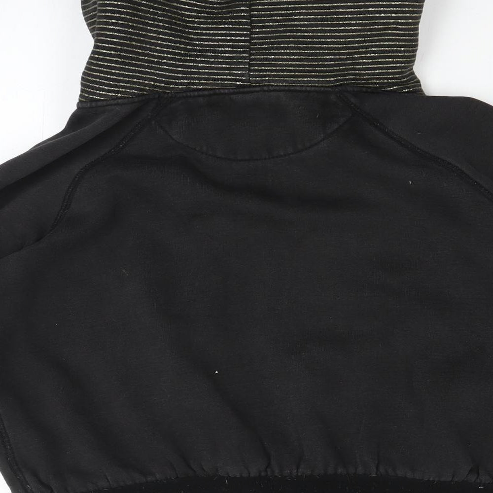 Paul's Boutique Womens Black Full Zip Hoodie Size L - gold accents