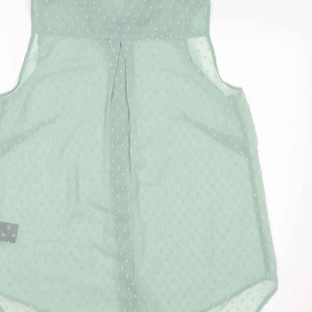 H&M Womens Green Basic Button-Up Size 14
