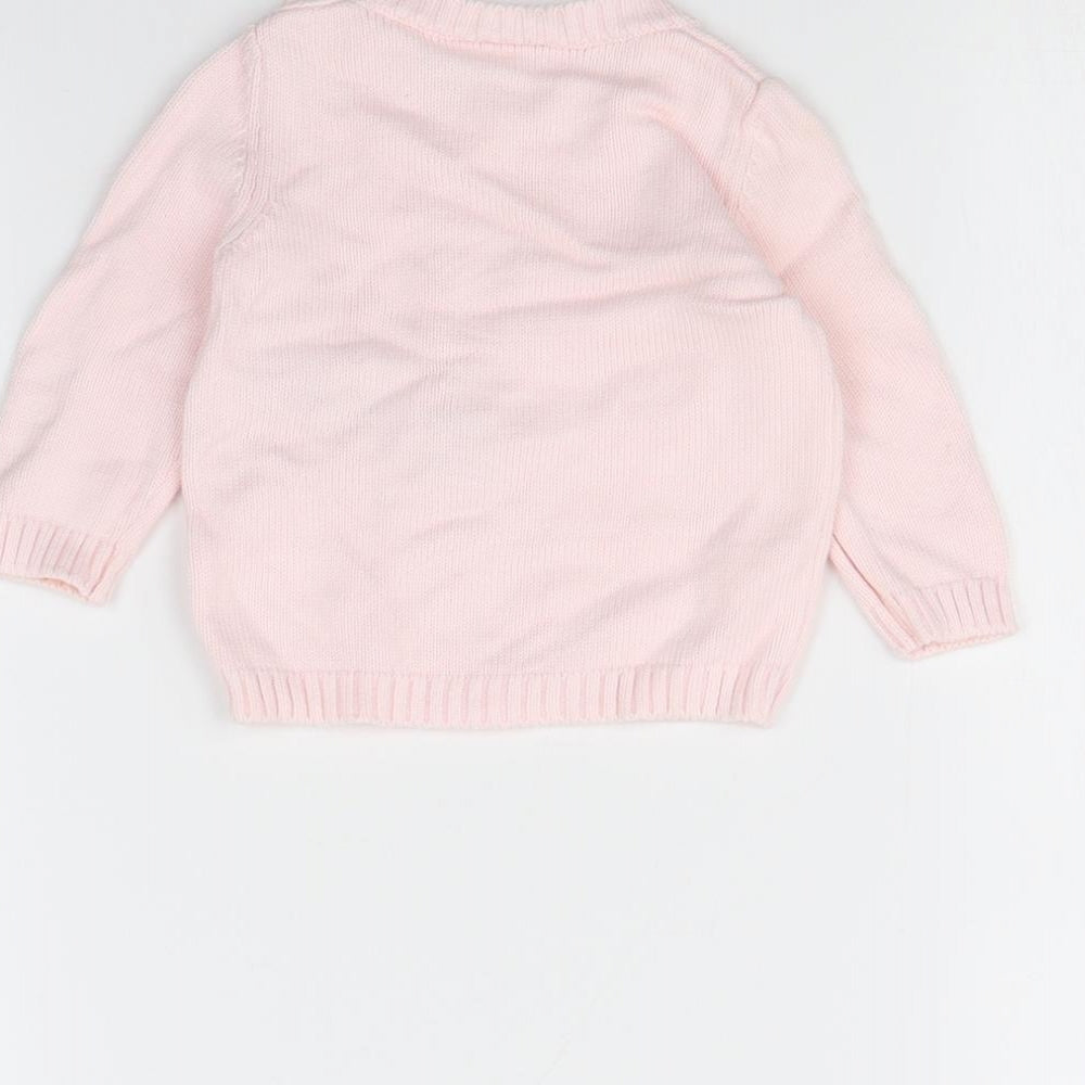 Benetton Baby Pink Pullover Jumper Size 3-6 Months