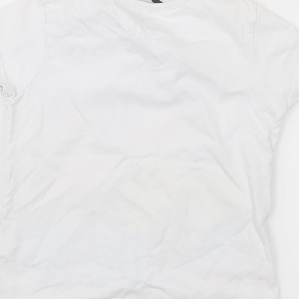 George Girls White Basic T-Shirt Size 3-4 Years