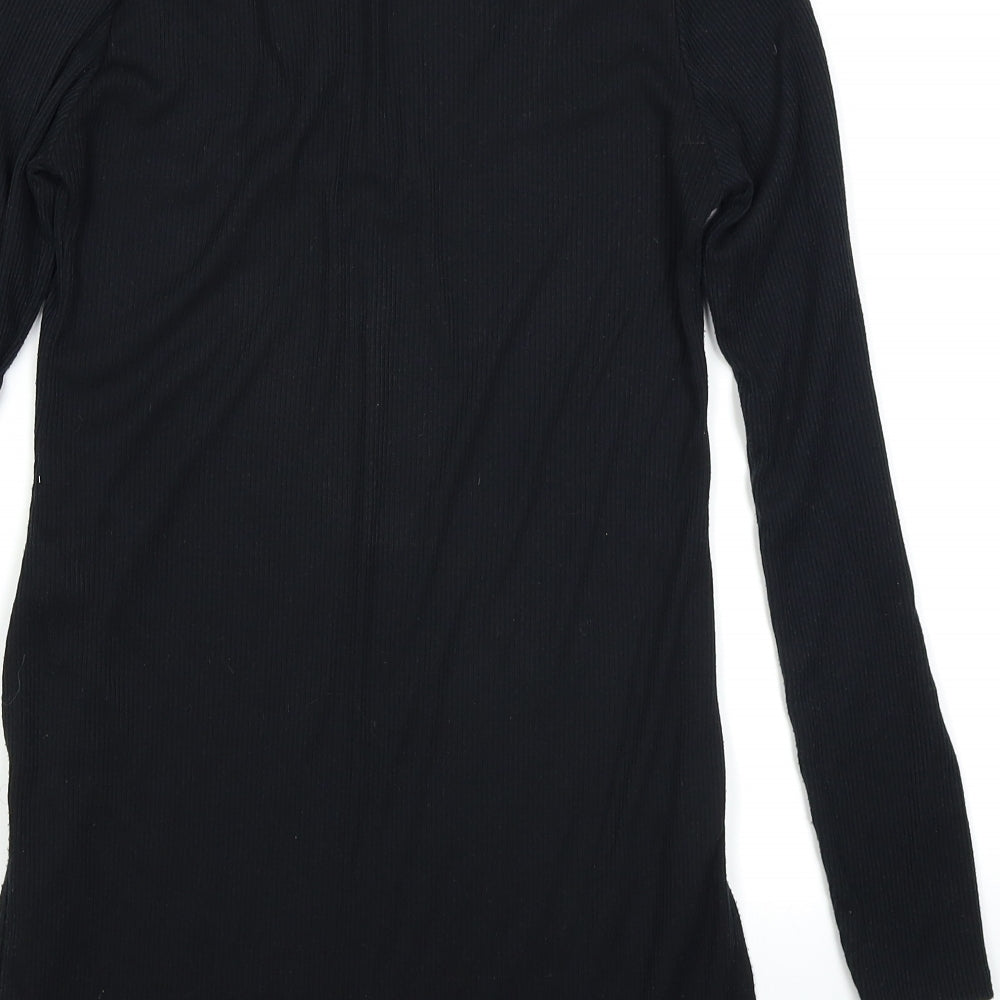 Boohoo Womens Black Basic T-Shirt Size 10