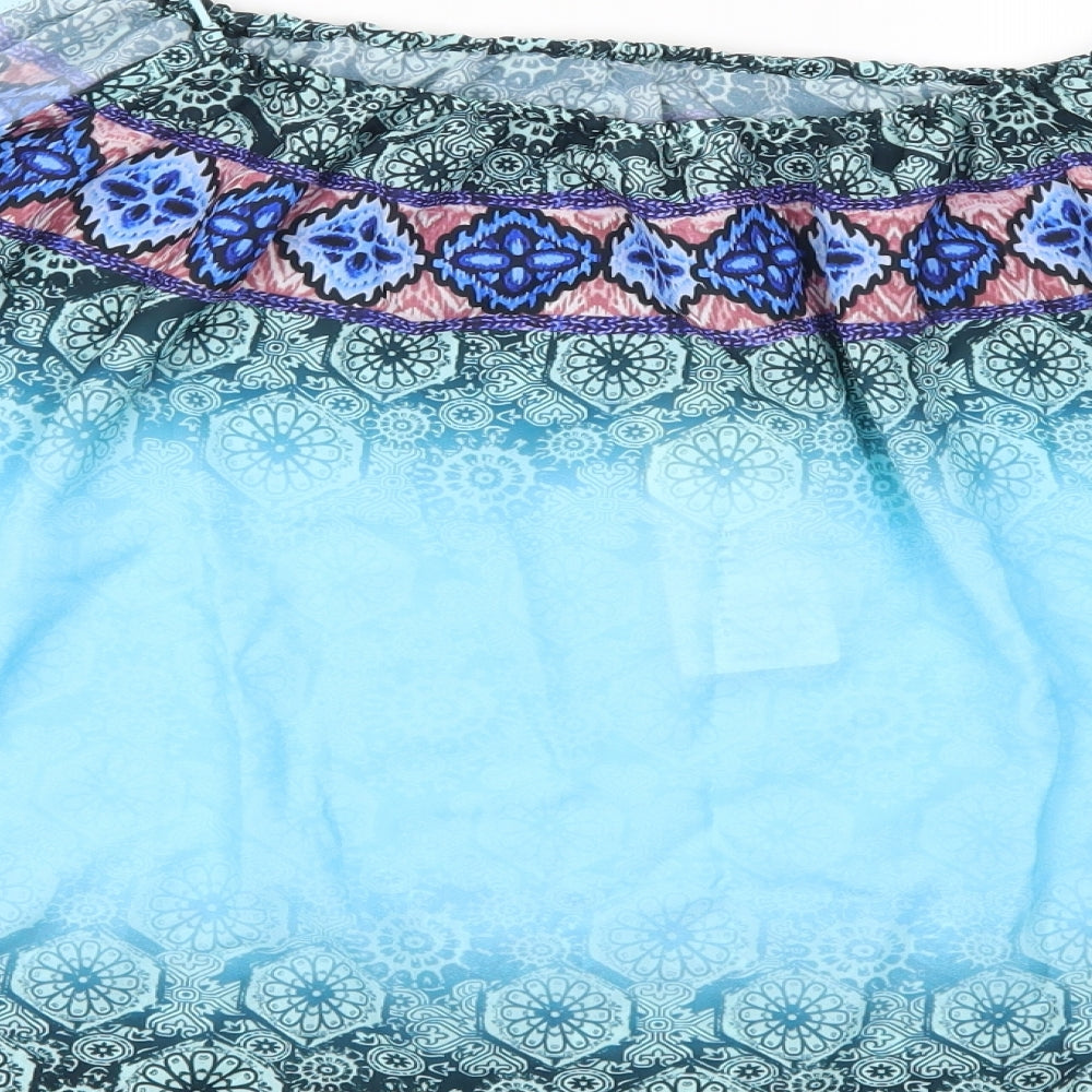 Tendency Womens Blue Geometric Basic Tank Size L