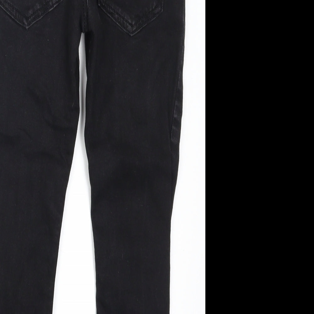 River Island Girls Black Denim Skinny Jeans Size 7 Years