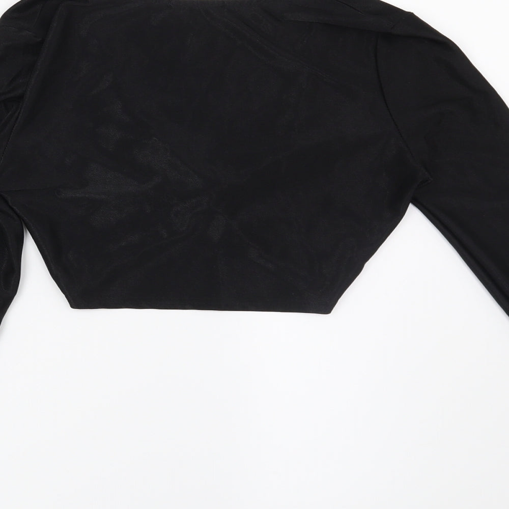 PRETTYLITTLETHING Womens Black Basic Blouse Size 8
