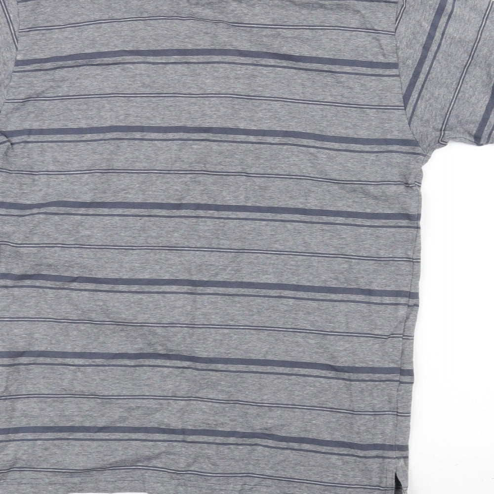 Preworn Mens Grey Striped Polo Size S