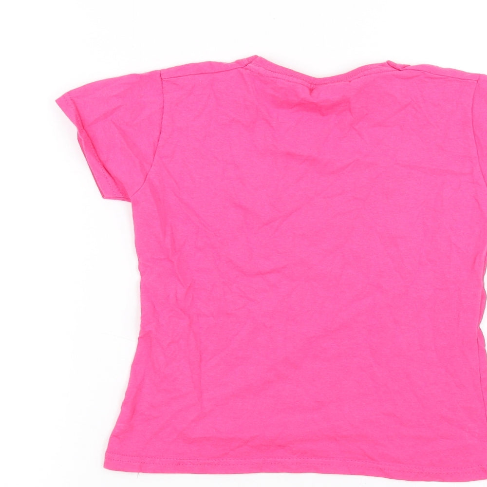 Fruit of the Loom Girls Pink Basic T-Shirt Size 7-8 Years