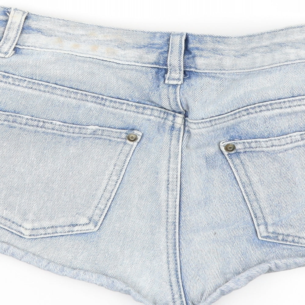 Denim & Co. Womens Blue Denim Paperbag Shorts Size 8 - Distressed