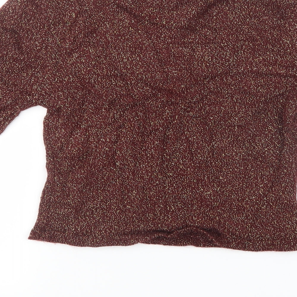 FOREVER 21 Womens Red Knit Pullover Jumper Size L - Cropped