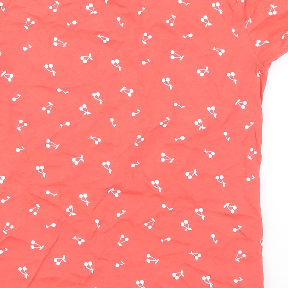 George Girls Pink Basic T-Shirt Size 7-8 Years - Cherry Print