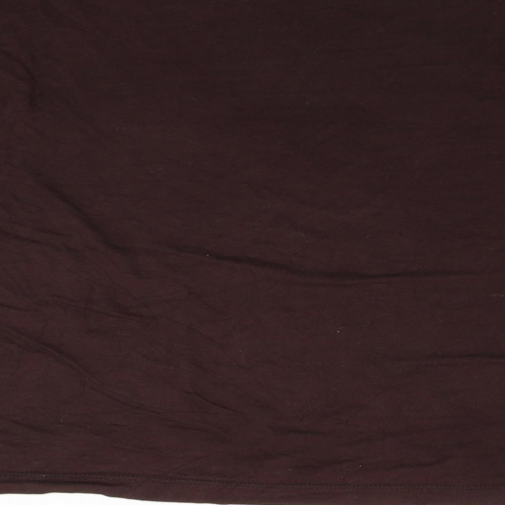 Minuet Womens Brown Jersey Basic T-Shirt Size L