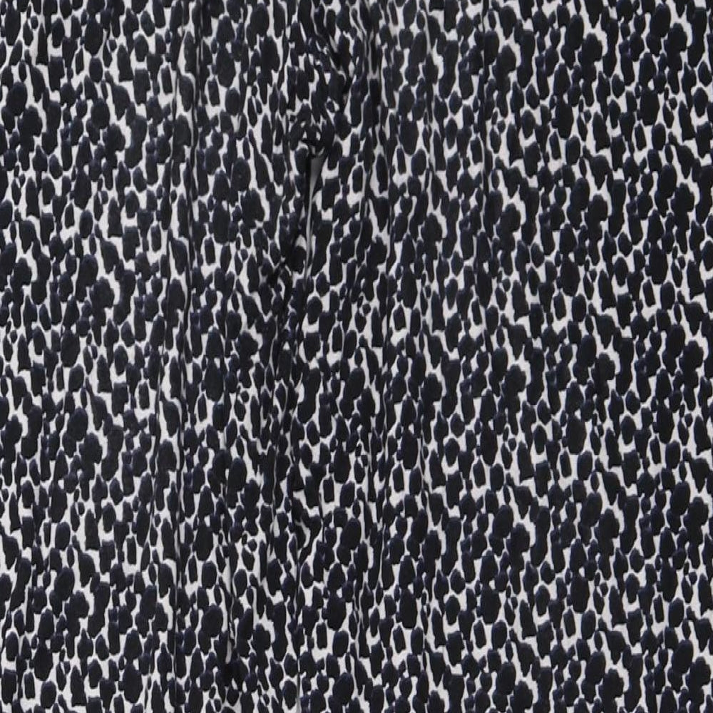 NEXT Womens Black Animal Print Trousers Size 14 L24 in