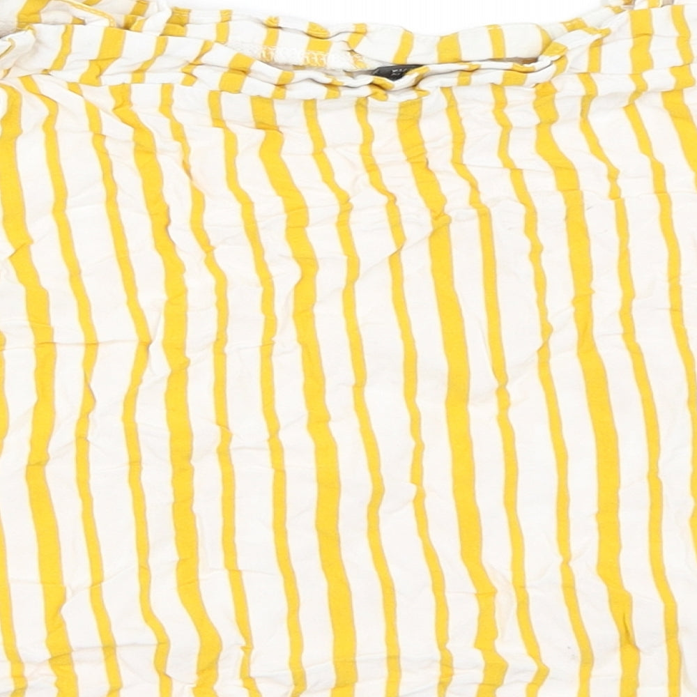 Primark Girls Yellow Striped Basic Blouse Size 11-12 Years